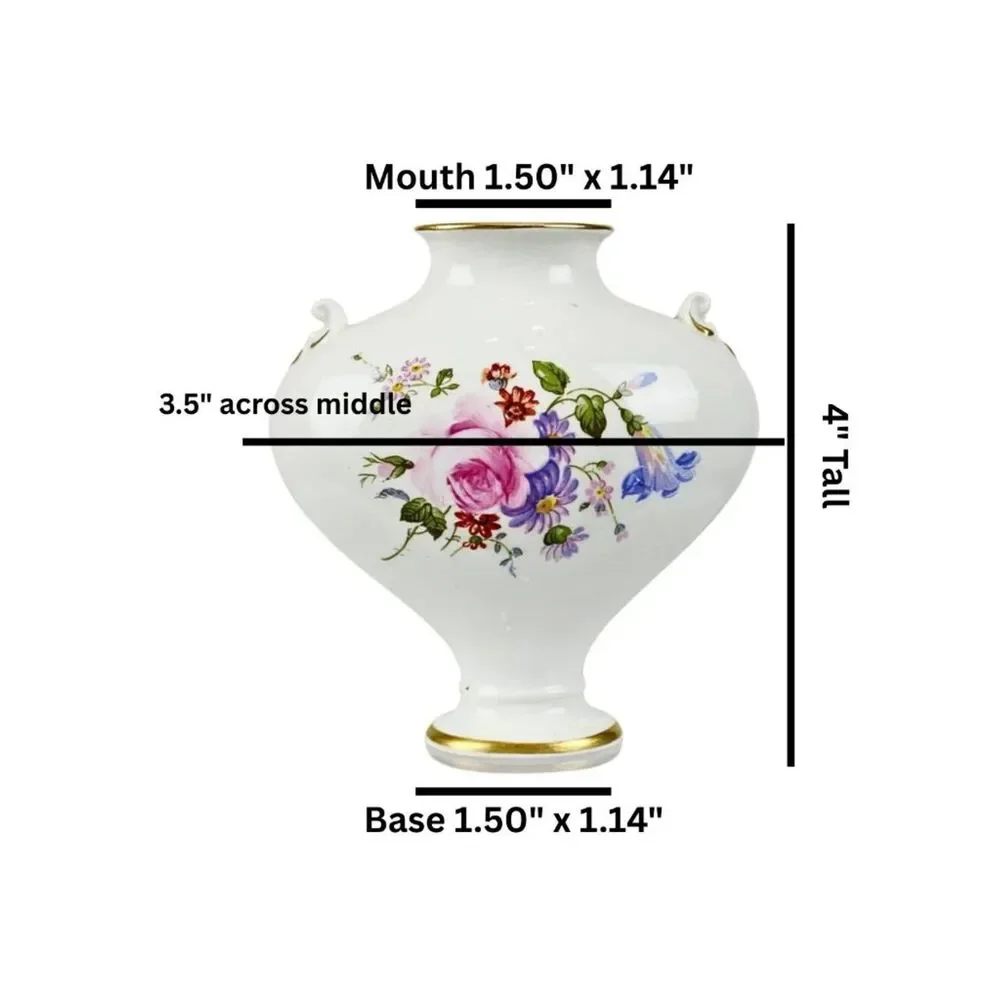 Vase  Royal Crown Derby Posies Oval White *Rare Find*